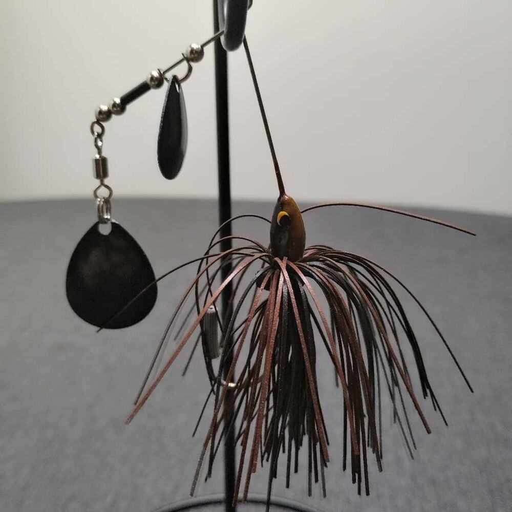 Brown Black Spinner Jig Fishing Lure Weedless Skirt Swim Jig Bass Pike Lure
